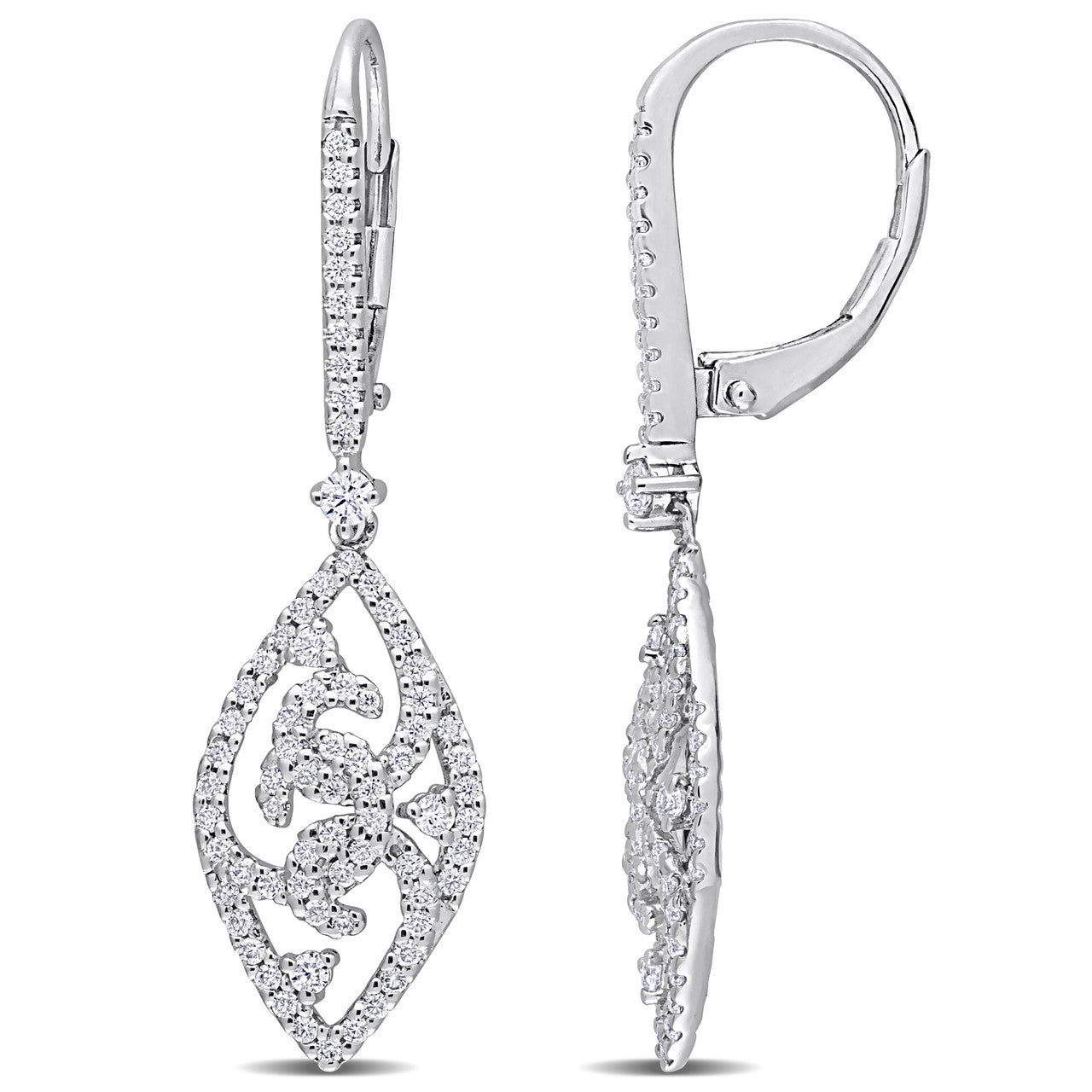 Ice Jewellery 4/5 CT Created Moissanite-White Drop Earrings in Sterling Silver - 75000005776 | Ice Jewellery Australia