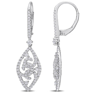 Ice Jewellery 4/5 CT Created Moissanite-White Drop Earrings in Sterling Silver - 75000005776 | Ice Jewellery Australia