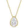 Ice Jewellery 2 CT Created Moissanite-White Solitaire Drop Pendant With Chain in 10k Yellow Gold - 75000005771 | Ice Jewellery Australia