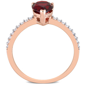 Ice Jewellery 1/7 CT Diamond And 1 1/3 CT Garnet Engagement Ring in 14k Pink Gold - 75000005666 | Ice Jewellery Australia