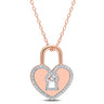 Ice Jewellery 1/5 CT Diamond Pendant With Chain in Pink Silver - 75000005693 | Ice Jewellery Australia