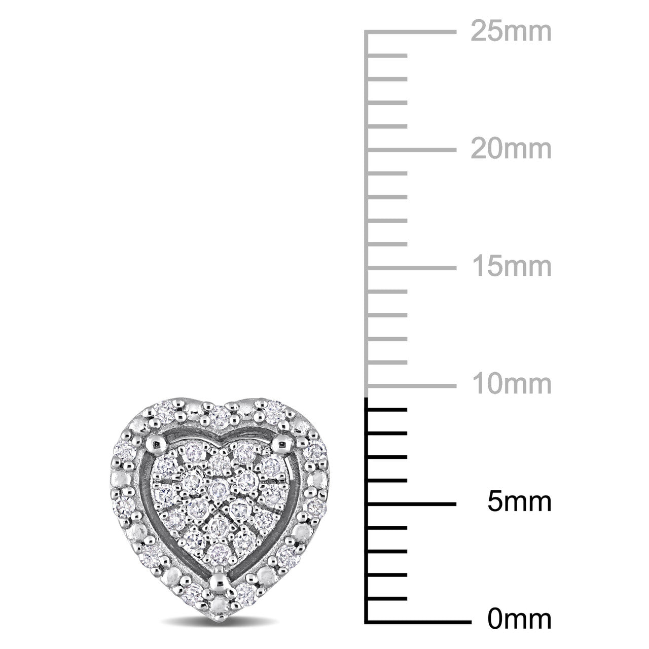 Ice Jewellery 1/3 CT Diamond Heart Stud Earrings in Sterling Silver - 75000005784 | Ice Jewellery Australia