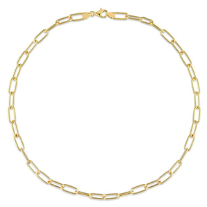 Ice Jewellery 6 MM Polished Paperclip Chain Necklace In 18K Yellow Gold Plated Sterling Silver - 75000005834 | Ice Jewellery Australia