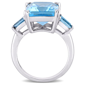 Ice Jewellery 8 CT TW Sky Blue Topaz 3-Stone Ring In 14K White Gold - 75000006016 | Ice Jewellery Australia