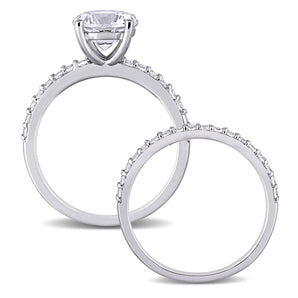 Ice Jewellery 3 1/10 CT TW Created White Sapphire Bridal Ring Set In 10K White Gold - 75000006048 | Ice Jewellery Australia