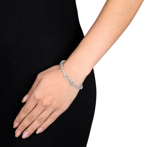 Ice Jewellery 1/10 CT TW Diamond Infinity Heart Bracelet In Sterling Silver - 75000005924 | Ice Jewellery Australia