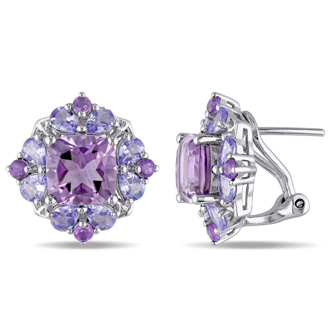Ice Jewellery 5 7/8 CT TW Amethyst And Tanzanite Fashion Earrings In Sterling Silver - 75000005932 | Ice Jewellery Australia