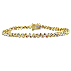 Ice Jewellery 1/2 CT TW Diamond Tennis Twisted Bracelet In Yellow Plated Sterling Silver - 75000005952 | Ice Jewellery Australia
