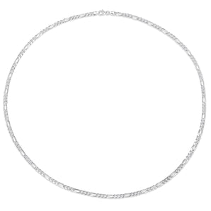 Ice Jewellery 3.8mm Figaro Chain Necklace In Sterling Silver - 75000006243 | Ice Jewellery Australia