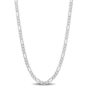 Ice Jewellery 3.8mm Figaro Chain Necklace In Sterling Silver - 75000006243 | Ice Jewellery Australia