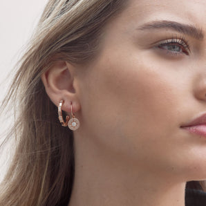 Georgini Stellar Lights Rose Gold Drop Hoop Earrings - IE853RG | Ice Jewellery Australia