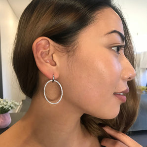 Georgini Julietta Oval Drop Earrings - IE904W | Ice Jewellery Australia