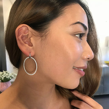 Georgini Julietta Oval Drop Earrings - IE904W | Ice Jewellery Australia