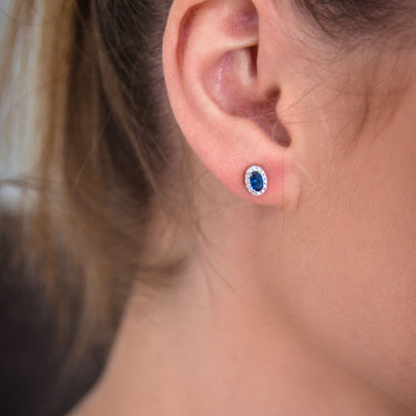 Georgini Aurora Glow Sapphire Earrings Silver - IE973B | Ice Jewellery Australia