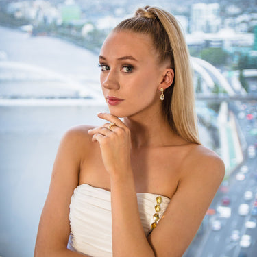 Georgini Aurora Radience Earrings Gold - IE980G | Ice Jewellery Australia