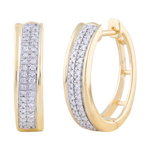Ice Jewellery Huggie Earrings with 0.20ct Diamonds in 9K Yellow Gold | Ice Jewellery Australia