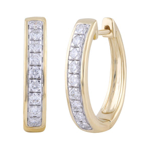 Ice Jewellery Huggie Earrings with 0.53ct Diamond in 9K Yellow Gold | Ice Jewellery Australia