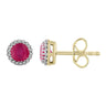 Ice Jewellery Ruby Earrings with 0.05ct Diamonds in 9K Yellow Gold | Ice Jewellery Australia