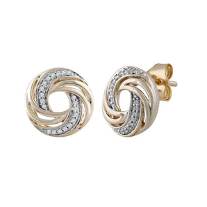Ice Jewellery Stud Earrings with 0.07ct Diamond in 9K Yellow Gold | Ice Jewellery Australia