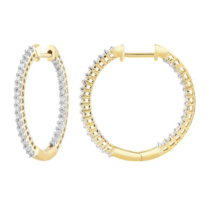 Ice Jewellery Inside Out Hoops with 0.50ct Diamonds in 9K Yellow Gold | Ice Jewellery Australia