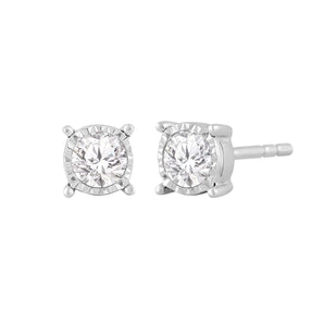 Ice Jewellery Stud Earrings with 0.25ct Diamond in 9K White Gold | Ice Jewellery Australia