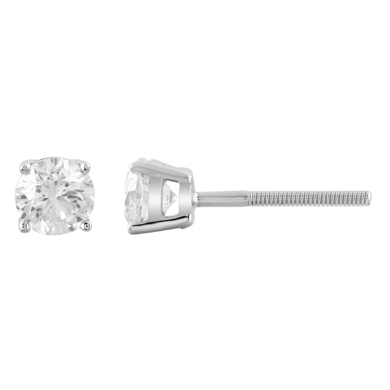 Ice Jewellery Stud Earrings with 0.75ct Diamonds in 9K White Gold | Ice Jewellery Australia
