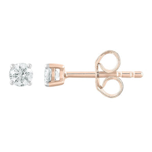 Ice Jewellery Stud Earrings with 0.25ct Diamonds in 9K Rose Gold | Ice Jewellery Australia