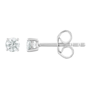 Ice Jewellery Stud Earrings with 0.25ct Diamonds in 9K White Gold - IGE-13910-025-W | Ice Jewellery Australia