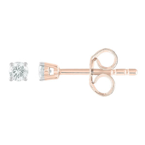 Ice Jewellery Stud Earrings with 0.10ct Diamonds in 9K Rose Gold | Ice Jewellery Australia