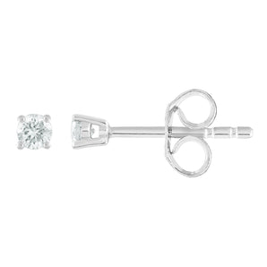 Ice Jewellery Stud Earrings with 0.10ct Diamonds in 9K White Gold | Ice Jewellery Australia