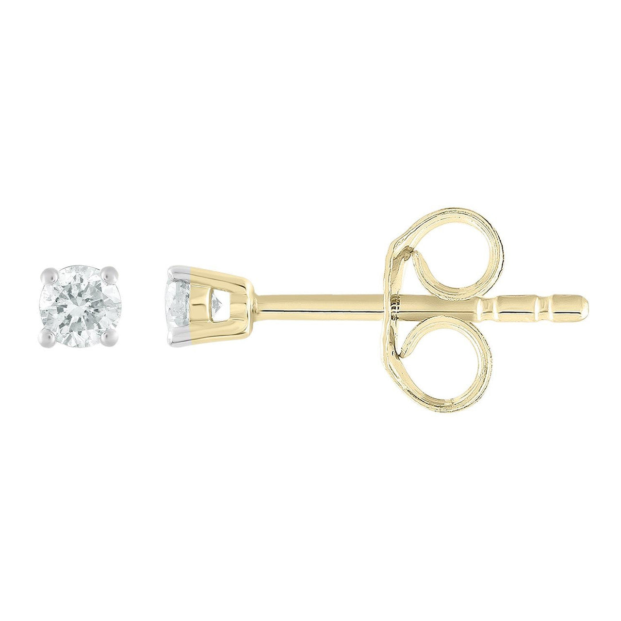 Ice Jewellery Stud Earrings with 0.10ct Diamonds in 9K Yellow Gold | Ice Jewellery Australia