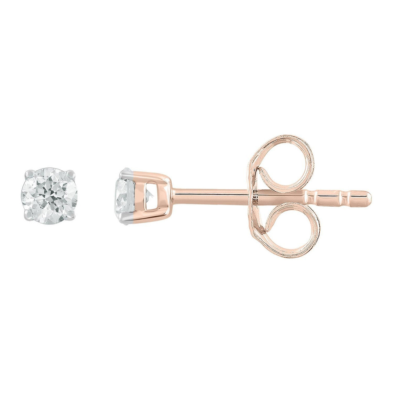 Ice Jewellery Stud Earrings with 0.15ct Diamonds in 9K Rose Gold | Ice Jewellery Australia