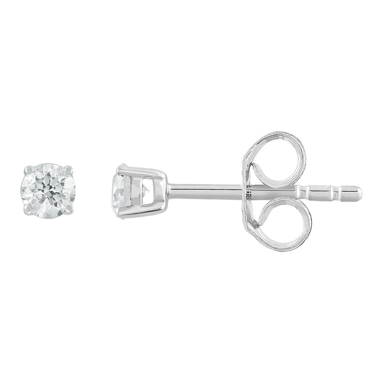 Ice Jewellery Stud Earrings with 0.15ct Diamonds in 9K White Gold - IGE-13911A-015-W | Ice Jewellery Australia