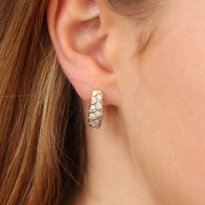 Ice Jewellery Huggie Earrings with 0.15ct Diamond in 9K Yellow Gold | Ice Jewellery Australia