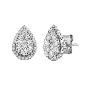 Ice Jewellery Diamond Pear Stud Earrings with 0.50ct Diamonds in 18K White Gold - IGE-14494-050-18W | Ice Jewellery Australia