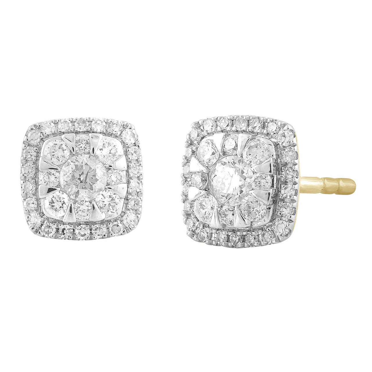 Ice Jewellery Cluster Stud Earrings with 0.33ct Diamond in 9K Yellow Gold | Ice Jewellery Australia