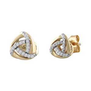 Ice Jewellery Stud Earrings with 0.10ct Diamond in 9K Yellow Gold | Ice Jewellery Australia