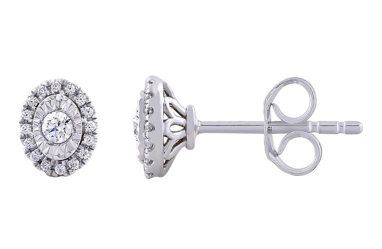 Ice Jewellery Stud Earrings with 0.20ct Diamonds in 9K White Gold | Ice Jewellery Australia