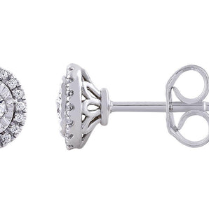 Ice Jewellery Stud Earrings with 0.20ct Diamonds in 9K White Gold | Ice Jewellery Australia