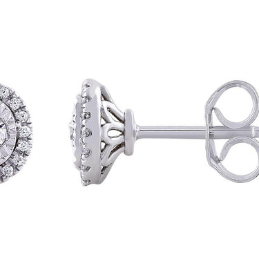 Ice Jewellery Stud Earrings with 0.20ct Diamonds in 9K White Gold | Ice Jewellery Australia