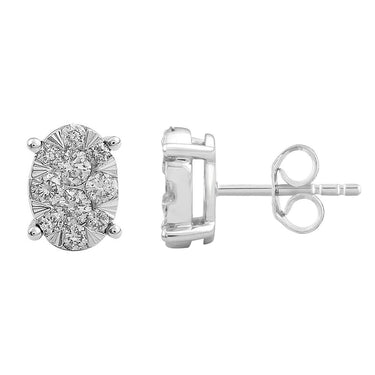 Ice Jewellery Stud Earrings with 0.50ct Diamonds in 9K White Gold | Ice Jewellery Australia