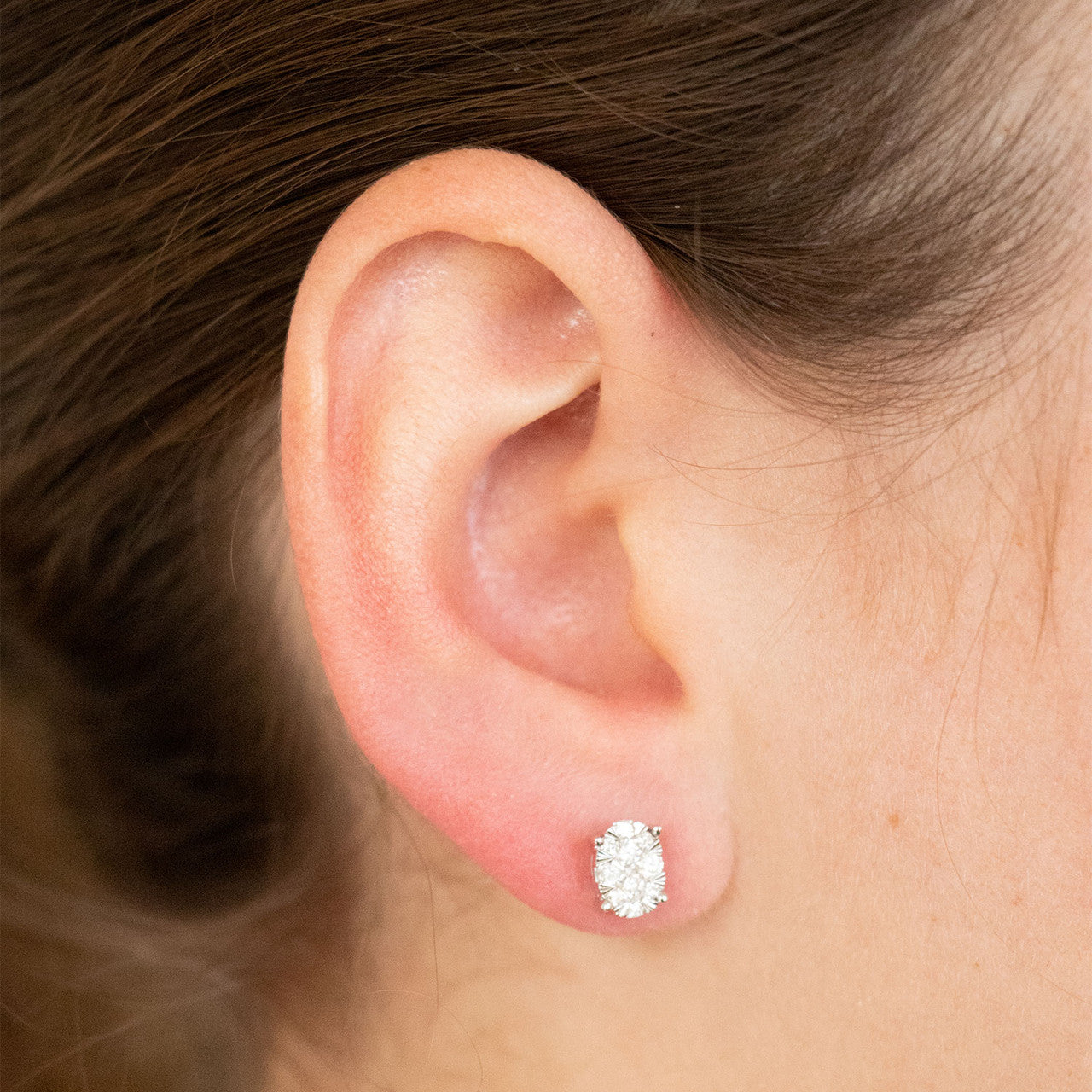 Ice Jewellery Stud Earrings with 0.50ct Diamonds in 9K White Gold | Ice Jewellery Australia