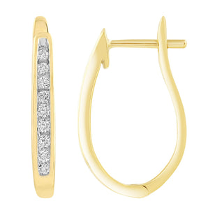 Ice Jewellery Huggie Earrings with 0.17ct Diamonds in 9K Yellow Gold | Ice Jewellery Australia