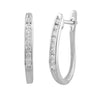 Ice Jewellery Huggie Earrings with 0.17ct Diamond in 9K White Gold | Ice Jewellery Australia