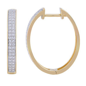 Ice Jewellery Huggie Earrings with 0.33ct Diamond in 9K Yellow Gold | Ice Jewellery Australia