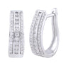 Ice Jewellery Huggie Earrings with 0.33ct Diamond in 9K White Gold | Ice Jewellery Australia