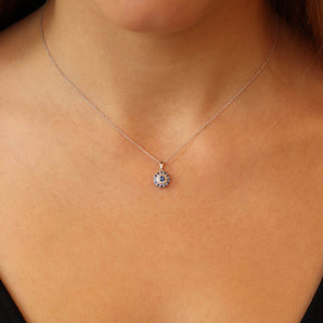 Ice Jewellery Sapphire and Diamond Pendant in 9K White Gold | Ice Jewellery Australia