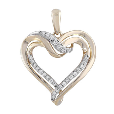 Ice Jewellery Heart Pendant with 0.15ct Diamond in 9K Yellow Gold | Ice Jewellery Australia