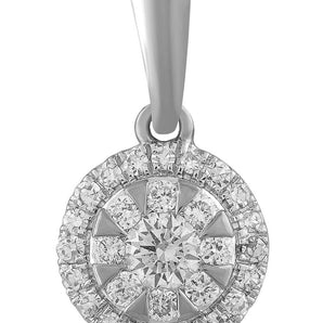 Ice Jewellery Round Pendant with 0.20ct Diamonds in 9K White Gold | Ice Jewellery Australia