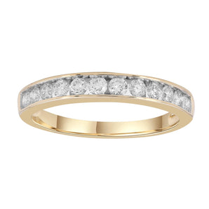 Ice Jewellery Band Ring with 0.50ct Diamonds in 9K Yellow Gold -  IGR-20773-Y | Ice Jewellery Australia